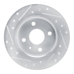 Chevrolet ASTRA Brake Rotor - Rear Right - R1 Concepts - Drilled & Slotted - Silver - `00-`05